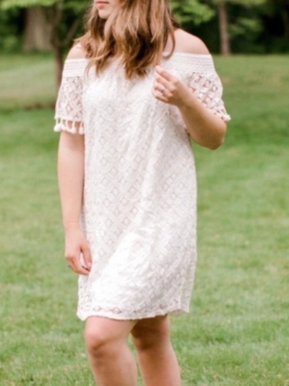 Charming Charlie Dress Size XL Cream Lace NWT